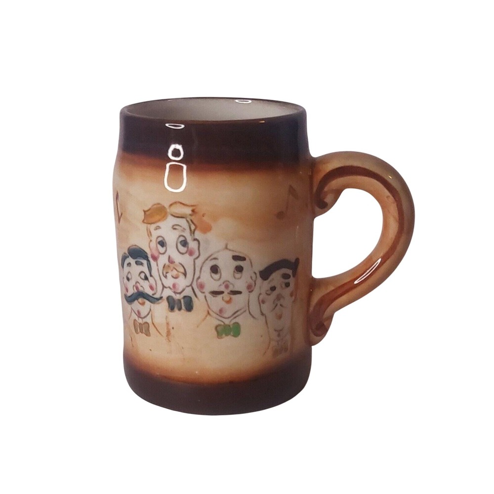 Vtg Ceramic Sweet AdelineCup Mug Barbershop Quartet Music Notes Bow Tie L&M #395